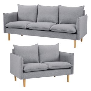 2 + 3 Seater Fabric Sofa Lounge Couch Grey