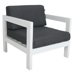 Outdoor Sofa Lounge Chair Aluminium Frame White
