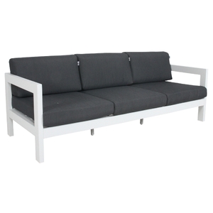 3 Seater Outdoor Sofa Lounge Aluminium Frame White
