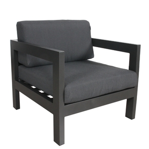 Outdoor Sofa Lounge Chair Aluminium Frame Charcoal