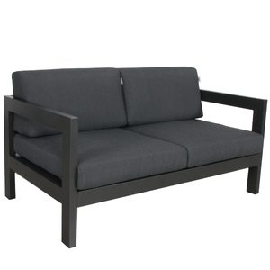 2 Seater Outdoor Sofa Lounge Aluminium Frame Charcoal