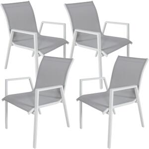 4pc Set Aluminium Outdoor Dining Table Chair White