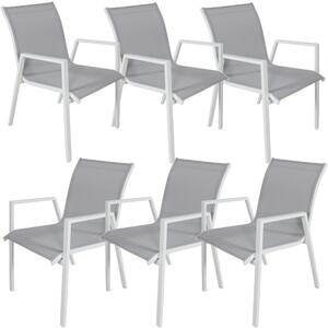 6pc Set Aluminium Outdoor Dining Table Chair White
