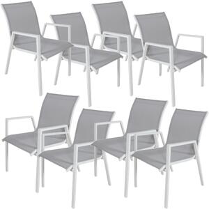 8pc Set Aluminium Outdoor Dining Table Chair White