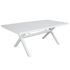 200cm Outdoor Trestle Dining Table Aluminium Frame White