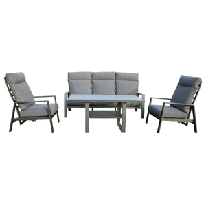 4pc Outdoor Sofa Set Coffee Table Chair 3 Seater Lounge