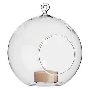24 Bulk Buy of Hanging Clear Glass Ball Tealight Candle Holder - 10cm Diameter / High - Wedding Globe Decoration Terrarium Succulent Plant Mini Garde