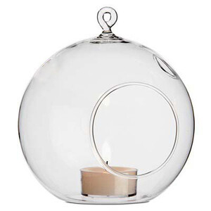 50 Wholesale Lot of Hanging Clear Glass Ball Tealight Candle Holder - 10cm Diameter / High - Wedding Globe Decoration Terrarium Succulent Plant Mini