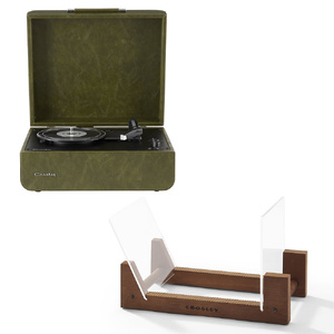 Crosley Mercury Turntable - Green + Bundled Crosley Record Storage Display Stand