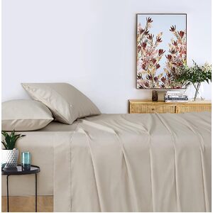 Gioia Casa Vintage Washed 100% Cotton Sheet Set with 1 Pillowcases - Natural - Single