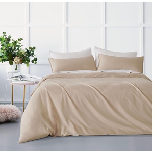 Bamboo Microfibre Quilt Cover Set - Linen - Double