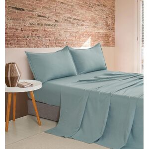 CleverPolly Vintage Washed Microfibre Sheet Set with 2 Pillowcases - Seafoam - King