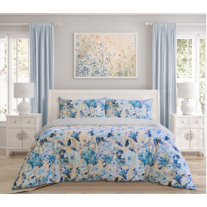 Peach Blossom PRINTED MICROFIBRE QUILT COVER SET - QUEEN