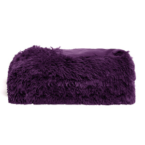 Hotel Living Long Hair Faux Fur Throw Rug Pink