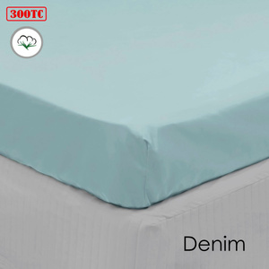 Algodon 300TC Cotton Fitted Sheet Long Single Size Denim