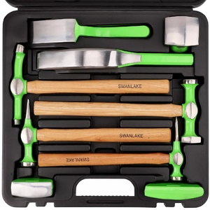 9-Piece Garden Tools Auto Body Hammer Dolly Set Car Body Dent Repair Tool Case