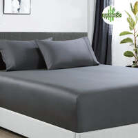 400 thread count bamboo cotton 1 fitted sheet with 2 pillowcases single charcoal