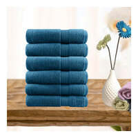 6 piece ultra light cotton hand towels in teal