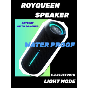 ROYQUEEN Bluetooth Speaker with LED Light,Portable bluetooth speaker with IPX7 Waterproof, Bluetooth 5.3, 20H Battery Life, 360° HD Stereo Sound