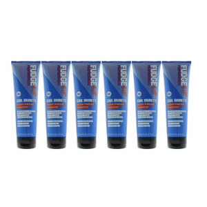 6x Fudge 250ml Blue Toning Shampoo - Erases Red & Orange from Cool Brunette Hair