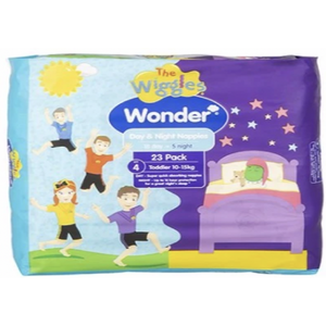 Wonder Pk23 the Wiggles Day & Night Nappies Toddler 10-15 Kg Size 4