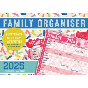 2025 Family Organiser Rectangle Wall Calendar 14 Months Hanging Planner Souvenir