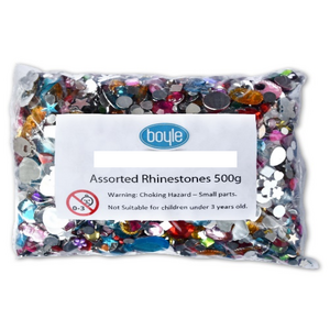 500g Boyle Assorted Rhinestones Acrylic Flat Back Art Craft