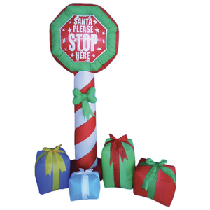 210cm Xmas Father Christmas Charm Santa Claus "Please Stop Here Sign" Décor