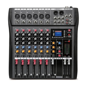 Hridz 6 Channels Bluetooth Mixer DJ Live Studio Audio Mixer USB Console Amplifier AUX