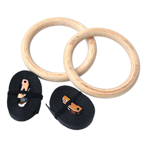 Wooden Gymnastic Rings Olympic Gym Strength Training