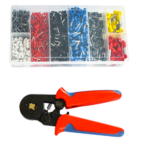 1200Pcs Bootlace Ferrule Crimper kit 0.25-10mm2 Cord End Ratchet Crimping Tool