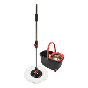 Spin Rotating Mop and Bucket Set with Wheels and 4 Microfibre Mop Heads