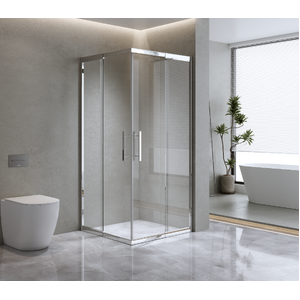 Adjustable 1000x1100mm Double Sliding Door Glass Shower Screen in Chrome