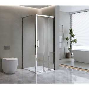 40mm Adjustable Contemporary Corner Sliding Chrome Shower Screen 116x80cm