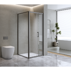 40mm Adjustable Contemporary Corner Sliding Chrome Shower Screen 86x80cm