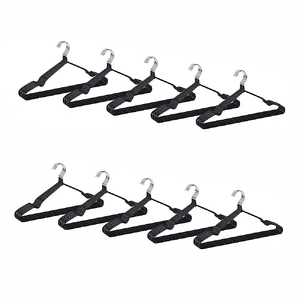 100x Metal Clothes Hangers Non Anti Slip Rubber Coated Wire Suit Coat Hanger