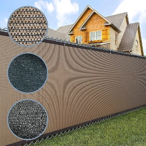 20m x 2m Fence Windscreen Privacy Screen Shade Cover Coffee Fabric Mesh Garden