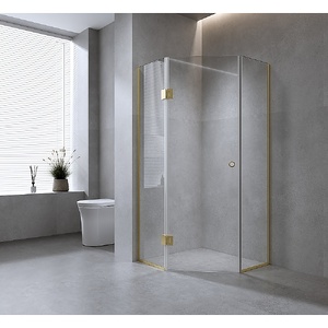 100cm Frameless Diamond Shower Screen with Chrome Channels and SS Hinges & Round Handle