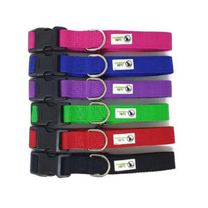 100% Pure Bamboo Fibre Dog Collar Plastic Buckle - Moondidley Pets Medium Black