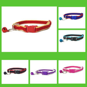 100% Pure Bamboo Fibre Cat Collar Plastic Buckle Red - Moondidley Pets