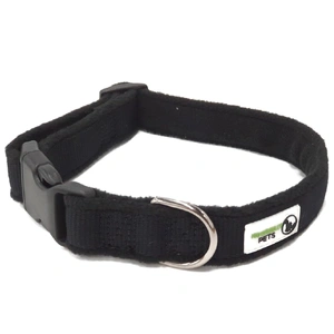 100% Pure Bamboo Fibre w/Fleece Lining Dog Collar Plastic Buckle - Moondidley Pets X-Small Black