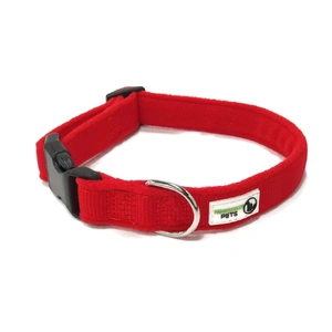 100% Pure Bamboo Fibre w/Fleece Lining Dog Collar Plastic Buckle - Moondidley Pets X-Small Red
