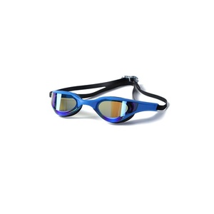 Adult blue mirrored lens swimming goggles