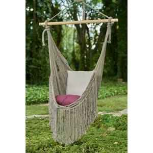 Fringed Cotton Rope Mexican Hammock Swing from Mexico in Dream Sands