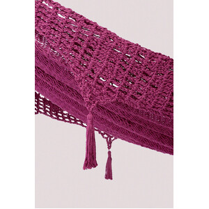 Outdoor undercover cotton Mayan Legacy hammock with hand crocheted tassels King Size Mexican Pink