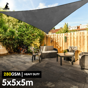 280GSM Outdoor Sun Shade Sail Canopy Grey - 5m x 5m x 5m