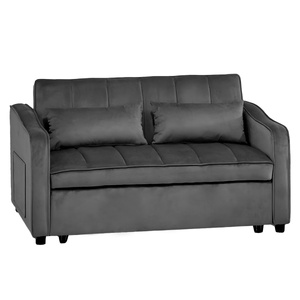 Sarantino Fenton Velvet 2-Seater Sofa Bed - Dark Grey