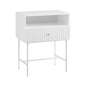 Cecil Slender Fluted Bedside Table - White