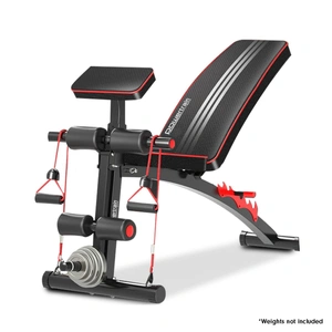 Powertrain Adjustable FID Home Gym Bench with Preacher Curl Pad