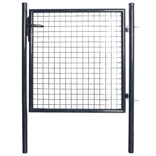 Mesh Garden Gate Galvanised Steel 85.5x100 cm Grey